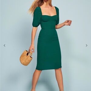 Reformation Jan dress in emerald, size 4 💚